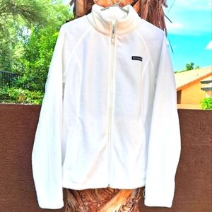 Columbia Cream Color Fleece zip up Jacket XL.